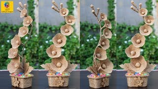 DIY Flower and Flower vase Decoration Idea with Ju
