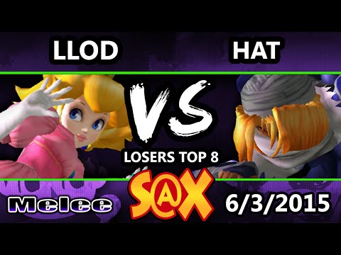 S@X - VGz | lloD (Peach) vs Hat (Sheik) SSBM Losers Top 8 - Smash Melee