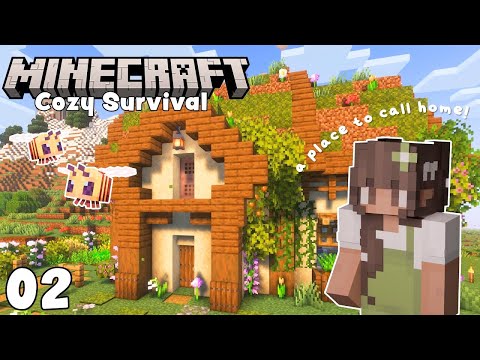 Building a Cozy Starter House | Minecraft Survival Let's Play - Ep. 02