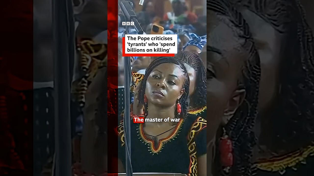 Pope criticises 'tyrants' who spend billions on wars after spat with President Trump. #BBCNews