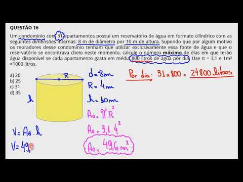 IFSULDEMINAS 2018 - Técnico Integrado - Volume de Cilindro