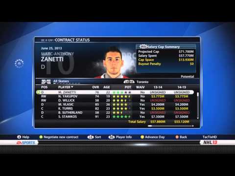 NHL 13 GM Mode | Fantasy Team 1 (Toronto) | TacTixHD