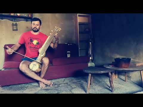 Playing hybrid instrument (sitar-gusle)