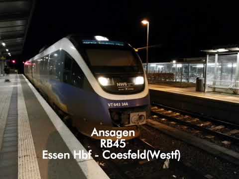 [NordWestBahn] Ansagen RB45 Essen Hbf - Coesfeld(Westf)