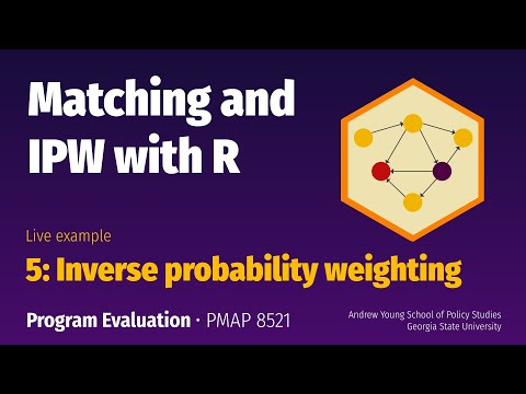 PMAP 8521 • Example: Matching and IPW with R: 5: Inverse probability weighting