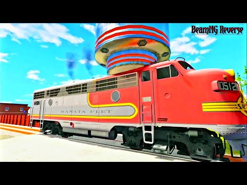 Trains vs Hydraulic Press Crashes Reverse#3 - BeamNG Drive