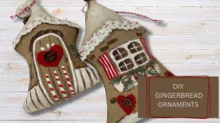 DIY Fabric Gingerbread House Ornaments