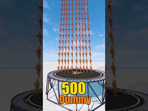 Dummy Tower vs Trampoline 🤣 #shorts