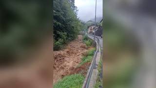 Ornica, il torrente in piena a causa del maltempo