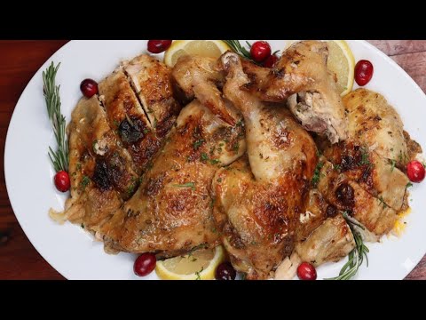 BEST Ever Juicy Bake Chicken Recipe | A great alternative to turkey for a Christmas Dinner