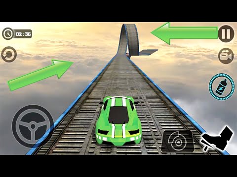 Impossible Car Tracks 3D: Green Car Driving Stunts Levels 9,10, 11, 12 - Android Gameplay