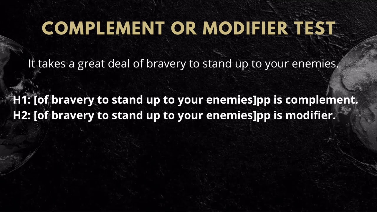 Complement or Modifier Test | Syntax Class