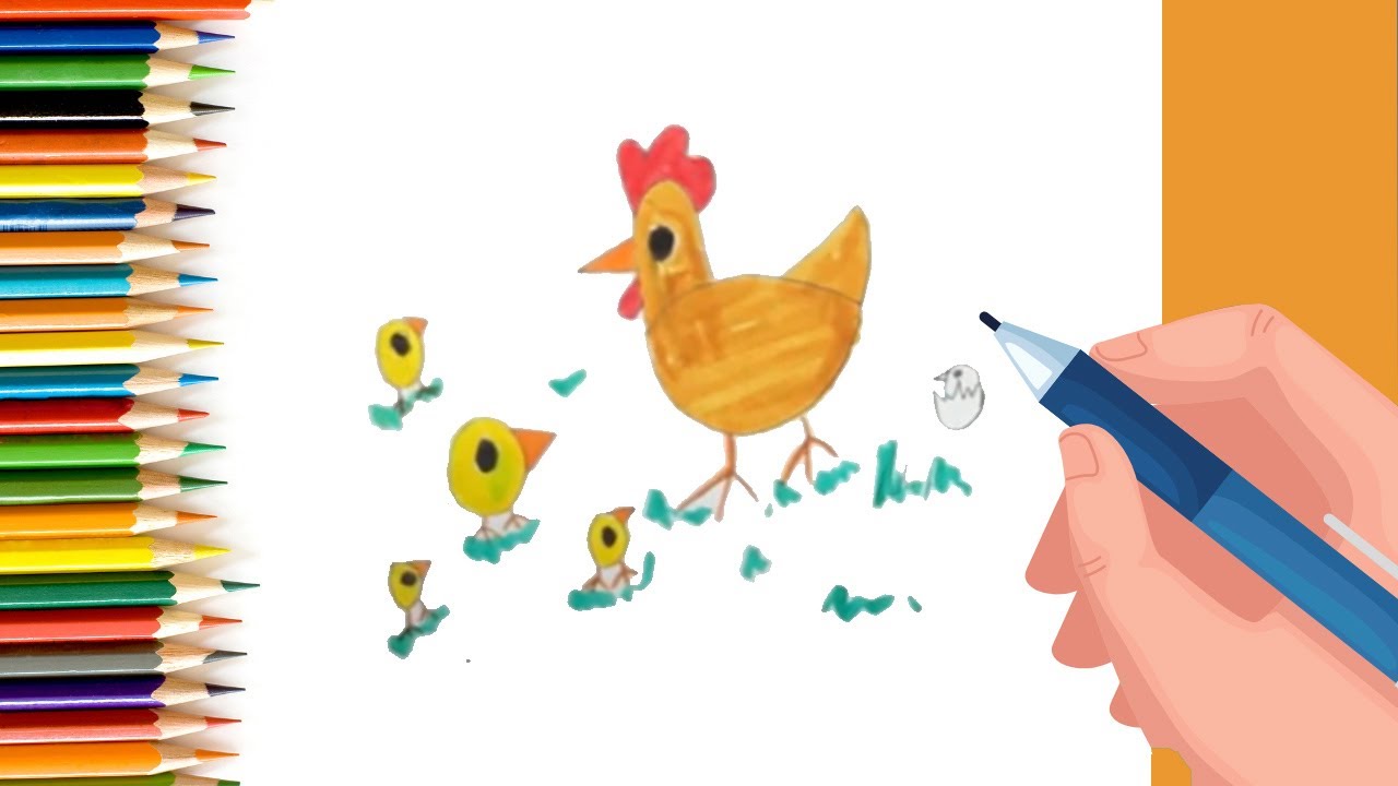 How to draw a chicken for Kids