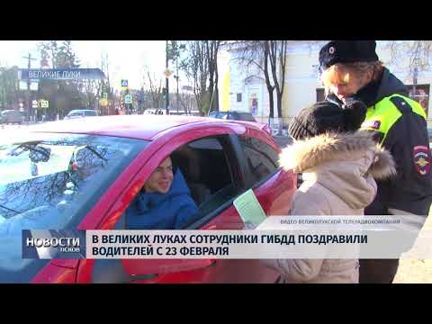 22.02.2019 / В Великих Луках сотрудники ГИБДД поздравили водителей с 23 февраля