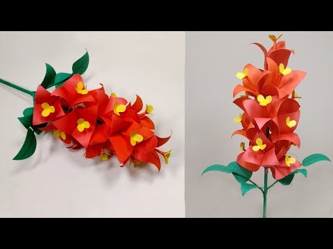 Stick Flower for Room Decoration || DIY Paper Stick Flower with Paper | Jarine's Crafty Creation Video