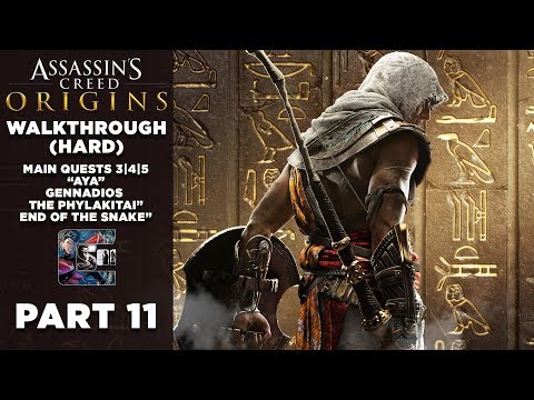 Assassin's Creed: Origins Walkthrough PC (HARD) Part 11 | Main Quest 3|4|5 "Aya/Gennadios/Snake"