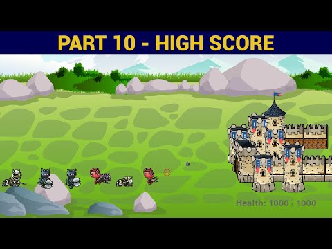 PyGame Castle Defender Game Beginner Tutorial in Python - PART 10 | High Score & Game Over