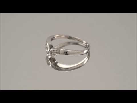9ct White Gold 13pt Diamond Wishbone Ring - D6834