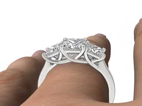 14k White Gold 2ct TDW Diamond Three Stone Engagement Ring (H(H-I, I1-I2)