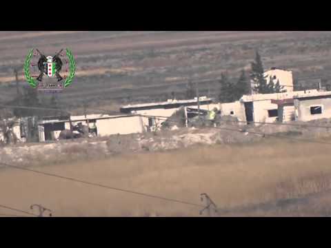 استهداف عربة لقوات النظام بصاروخ تاو من قبل لواء صقور الجبل في المشيك في محافظة حماة