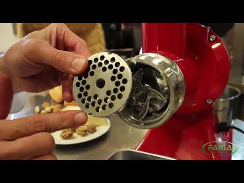 Fama industrie - Présentation du modèle de hachoir à viande /râpe électrique FAMA TG12 RETRO