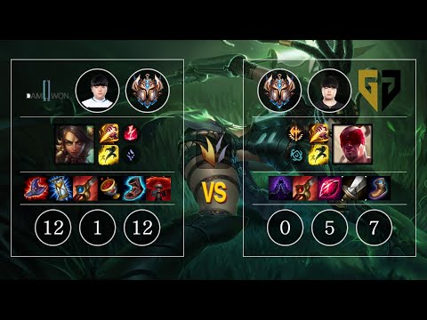 DWG Canyon Nidalee vs GEN Clid Lee Sin Jungle - KR Patch 10.12