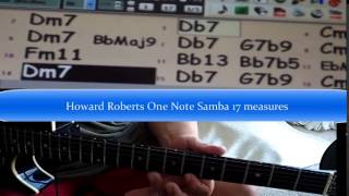 Howard Roberts ONE NOTE SAMBA Solo  First 17 measures of