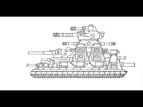 How To Draw Cartoon Tank Monster Hybrid Arta Ratte-44 | HomeAnimations - Cartoons About Tanks