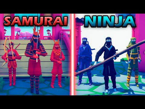 SAMURAI TEAM vs NINJA TEAM - Totally Accurate Battle Simulator TABS