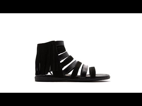 Minnetonka Pisa Suede Fringe Caged Sandal