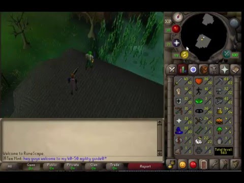 Runescape Agility Guide  40-50  Fast Xp !!!! Guide by Mint Tea