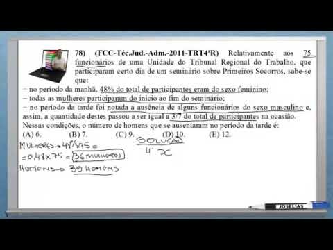 QUESTÃO 78   MATEMÁTICA  RESOLVIDA FCC