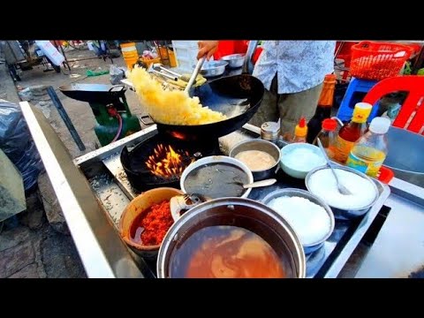 Amazing Wok Skills! Cooking with Extreme Powerful Fire   Wok Skills - Cambodia Street Food
