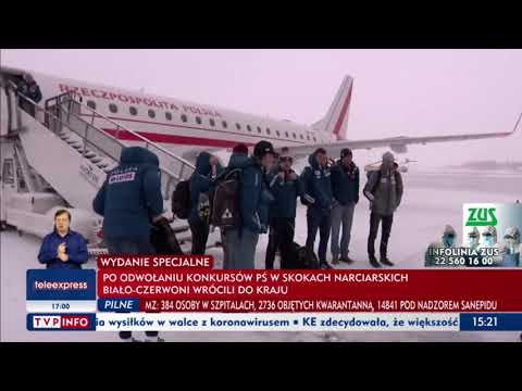 Polscy skoczkowie wrócili do kraju (13.03.2020)
