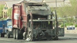 Republic Services garbage truck catches fire
