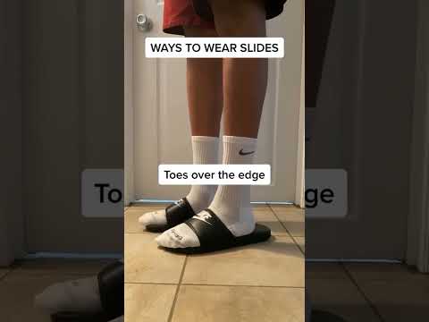 Nike Socks and Slides on Feet #shorts #nike #nikesocks #nikeslides