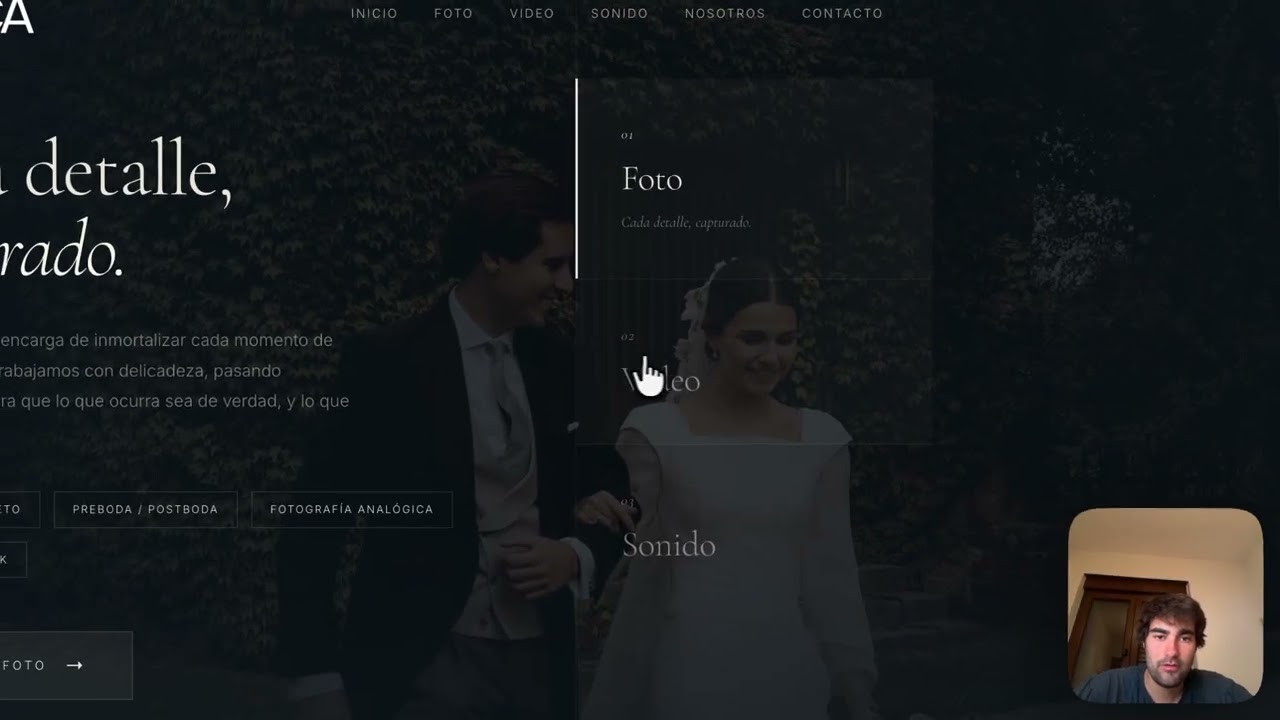 Premium website for a wedding studio