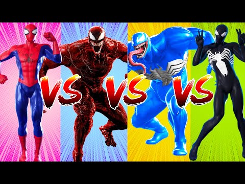 SUPERHERO COLOR DANCE CHALLENGE Spider-Man vs Carnage Venom vs Blue Venom vs Black Spider-Man