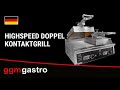 Commercial High-Speed Twin Panini Contact Grill - Auto-Lift - Digital Display - 12 kW 400V