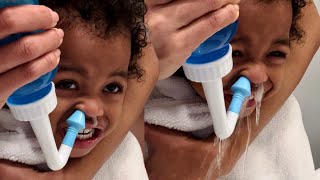 NOSE CLEANING || Cleaning Runny Nose For Kid #nasalflush #kidrunnynose