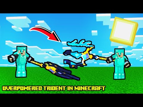 OVERPOWERED TRIDENT In Minecraft | Oneshots Any Mob 🥵 | Hindi |