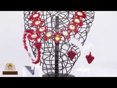 Full set with Traingle beads and Swarovski elements