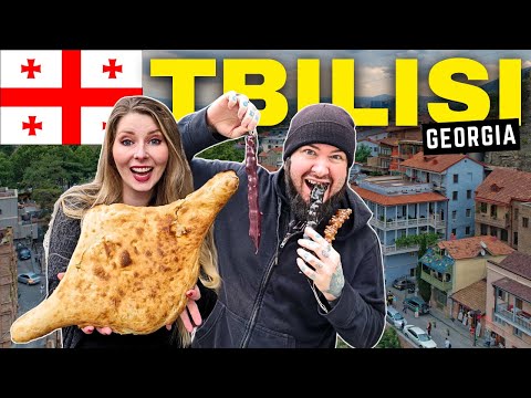 Our First Time in TBILISI, GEORGIA! 🇬🇪 - GEORGIAN FOOD TOUR! (ქართული საჭმელი)