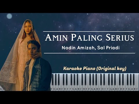 Amin Paling Serius - Nadin Amizah, Sal Priadi | Karaoke Piano (Original Key) | Piano Tutorial