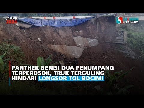 Panther Berisi Dua Penumpang Terperosok, Truk Terguling Hindari Longsor Tol Bocimi