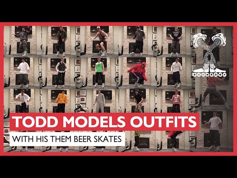 Todd Models Outfits with THEM BEER Skates