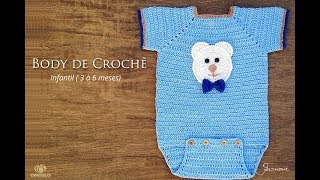 Body de Crochê para bebê passo a passo tam. 3 à 6 meses Professora Simone Eleotério