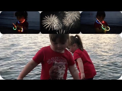 Twin Adventures Beach Sand Water Lake Play Fireworks & Glowsticks Day