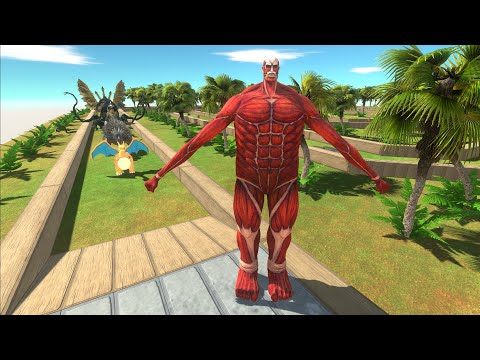 COLOSSAL TITAN VS  GHIDORAH  DEATH RUN - Animal Revolt Battle Simulator