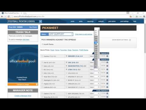 Pick Em Pool Picksheet Setup